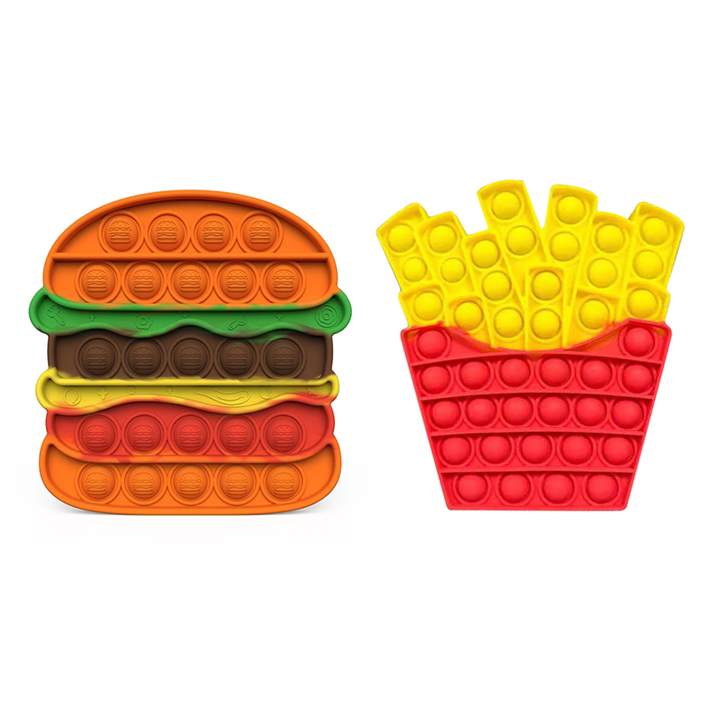 Szilikon push Bubble Hamburger Fidget Toy, autizmus Speciális Stresszlevezető Antistressz Fidget Toys